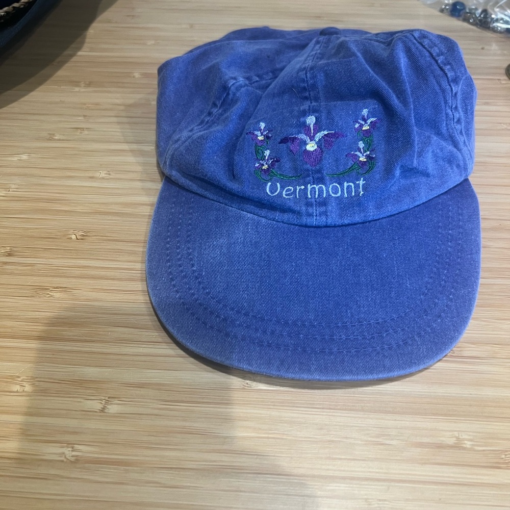 Vermont Embroidered Denim Hat – Adjustable Leather Strap